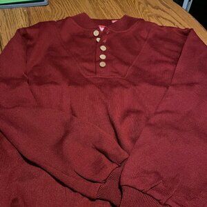 Coleman Camping Red Long Sleeve Pullover Sweater Large